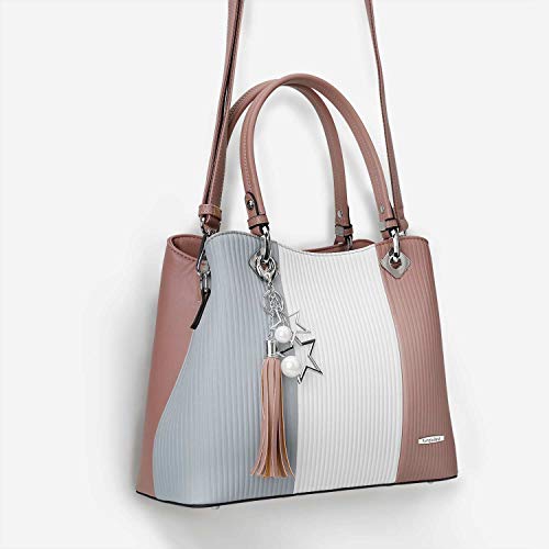 Handbags for Women with Multiple Internal Pockets in Pretty Color Combination (Extra Large - Purple)
