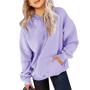 Yuccalley Girls Casual Long Sleeve Hoodies Cute Oversized Fleece Pocket Sweatshirt Tops