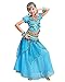 Grouptap Bollywood Blu Ragazze Principessa Indiana araba Danza del Ventre Indossare Fantasia Costume da Ballo Gonna Abito Bambini Ballerino Vestito per Bambini (Blu, 105-130 cm)