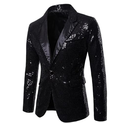 Men Suit Jackets Sequins Party Button Dance Coats Wedding Party Men Blazer