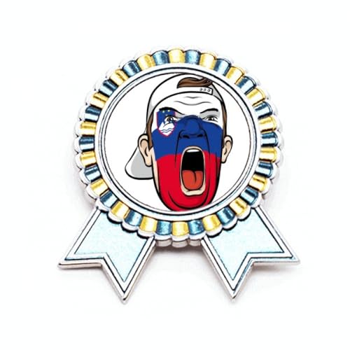 Broche drapeau de la Slovénie en métal taille M pour accessoire maquillage