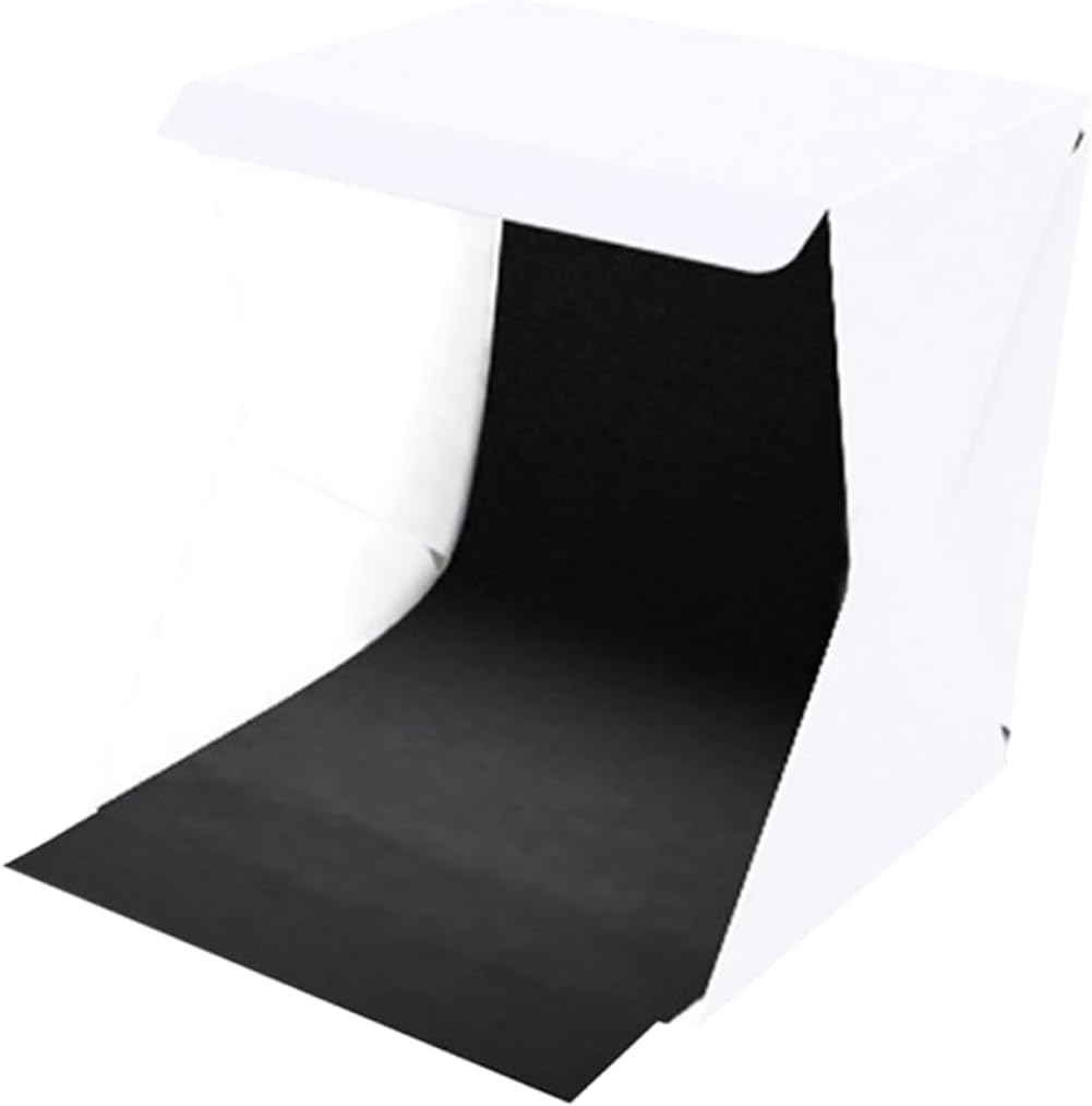 Ipetboom Portable Folding Photo Box Light Tent 30cm with LED Lighting and Black White Backdrops for Product Photography and Studio Shooting