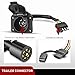 Nilight 4 Way Flat to 7 Way Round Blade Trailer Adapter Wiring Harness 4 Pin to 7 Pin Electrical Connect Wiring Plug Connector with Mounting Bracket for RV Truck Factory Tow Package