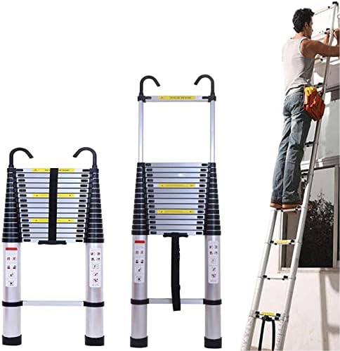 Telescopic Ladder Telescopic Ladders Multi-Purpose Extendable Ladder Telescopic Ladder Telescopic Ladders for Home Loft 8m 7m 6.2m 5m 3.8m 3.2m 2.6m, Aluminum Extension Ladders with Hook, Ex