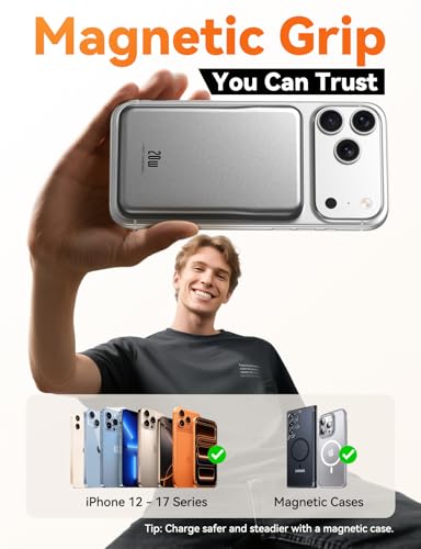 Image of Magnetic Portable Charger 10000mAh, Fast Charging MagSafe Battery Pack
