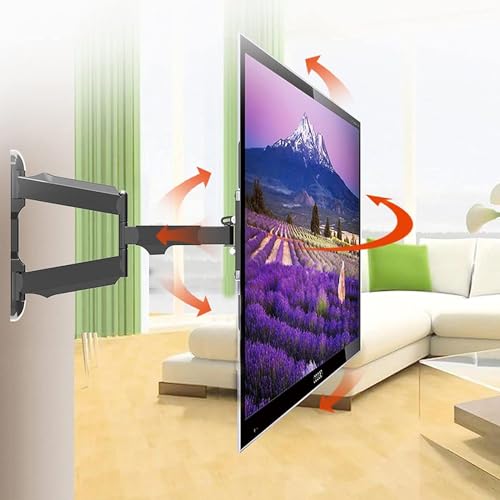 Support mural TV rotatif et télescopique pour écran LCD de salon