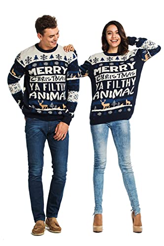 Men‘s Ugly Christmas Sweater Unisex Novelty Santa Pullover For Party Fun 18020-Ma Medium Red #TOP3