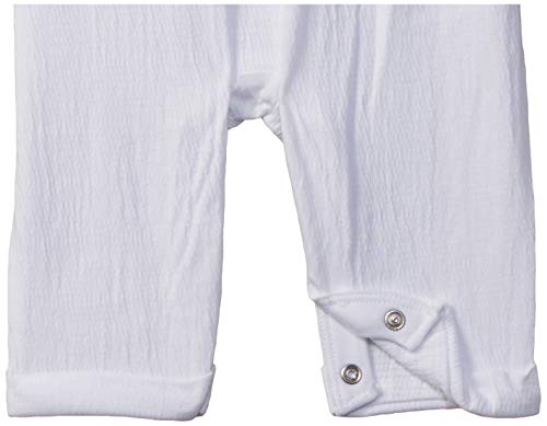 Image of miniklub Baby Round Neck Short Sleeve Knitted Cotton Romper (White Color)