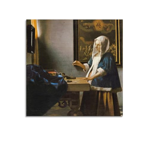 Poster Vermeer Woman Holding A Balance toile pour sublimer votre salon