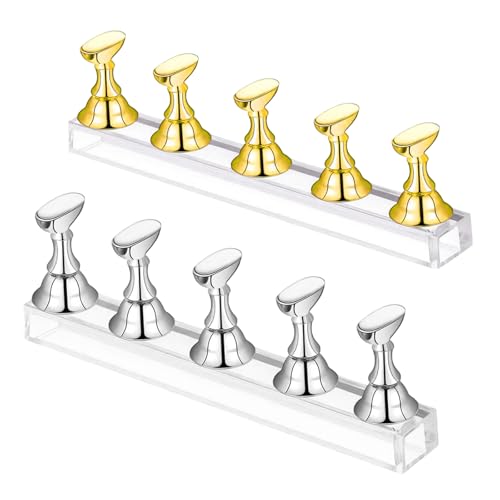Futuhada 2 Juegos de Soporte de Exhibición de Uñas Acrílicas, Práctica de Punta de Uñas Soporte de Magnética, Soporte de Postizas Uñas DIY, Nail Tips Stand Holder de Arte de Uñas de Bricolaje
