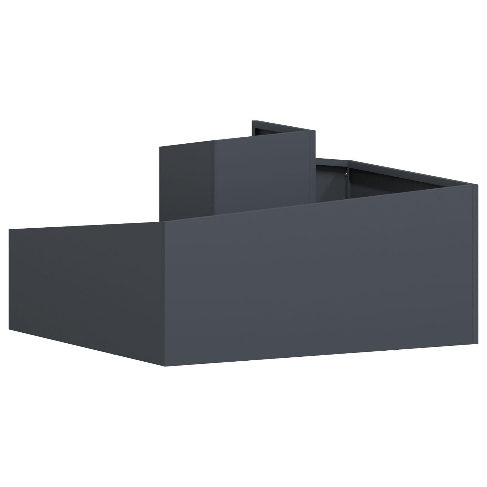Antracyt 80 x 80 x 50 cm syntetyczna skrzynka na kwiaty do wnętrz i na zewnątrz, minimalistyczny prostokątny design, odporny na promieniowanie UV i warunki atmosferyczne, łatwa pielęgnacja,