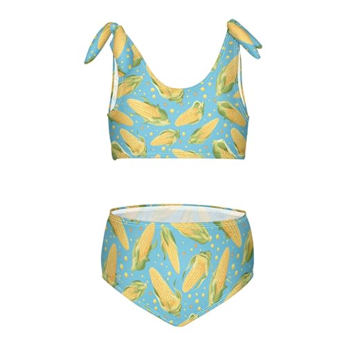 Image of Wusikd Pink Bows Girls Swimsuits Two Piece Hearts Ribbons Swimwear Bikini Set for for Girls Size 11-12T