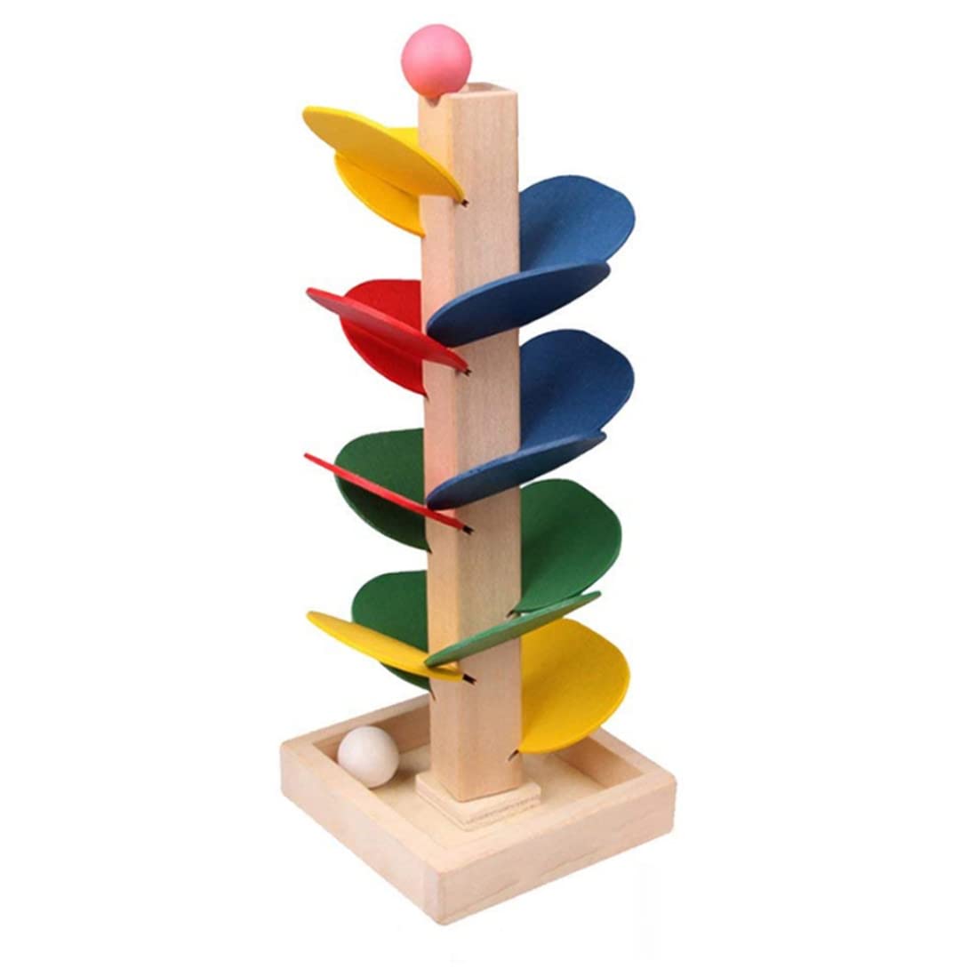 Wooden Tree Detachable Leaves Marble Ball Run Track Game Colorful Kids Educational Toy Blocks 1Set Wooden Tree Toy Ball Run Track Game Kids Educational Toy Marble Ball Toy