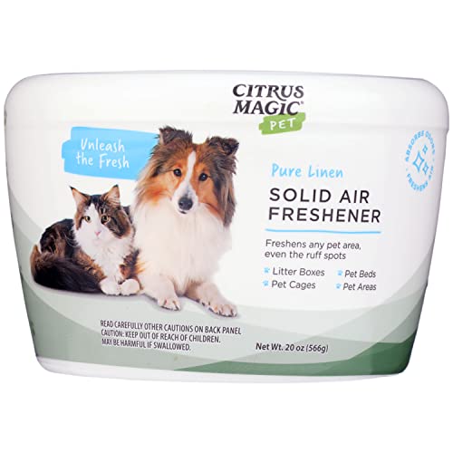 image for Citrus Magic Pet Odor Absorbing Solid Air Freshener, Pure Linen, 20-Ou
