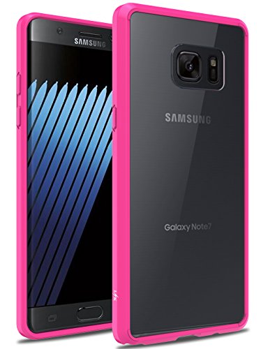 Note 7 Case, LK [Air Hybrid] Ultra Slim Shockproof [Crystal Clear] Back Protective Case + TPU Bumper Cover for Samsung Galaxy Note 7 (Hot Pink)