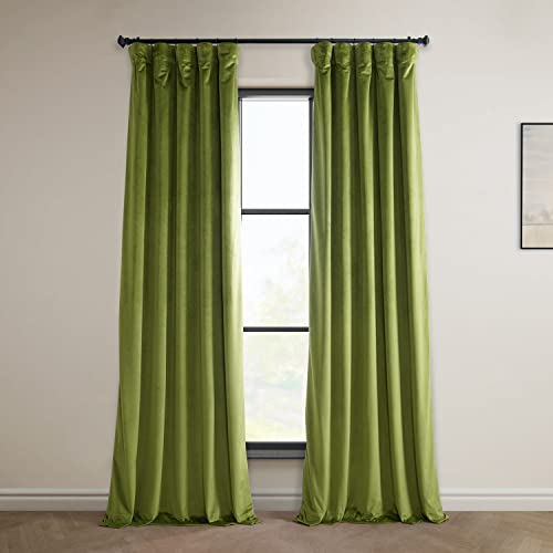 HPD Half Price Drapes Heritage Plush Velvet Curtains 96 Inches Long Room Darkening Curtains for Bedroom & Living Room 50W x 96L