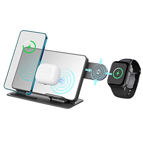 Station de charge sans fil 3-en-1 avec horloge LED et thermomètre DOITOOL
