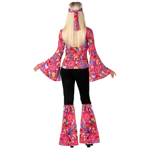 Morph 70s Disco Costume For Women, Hippie Fancy Dress Outfit, 60s Themed Party Attire, Retro Dress For Adults, Large - Image 3