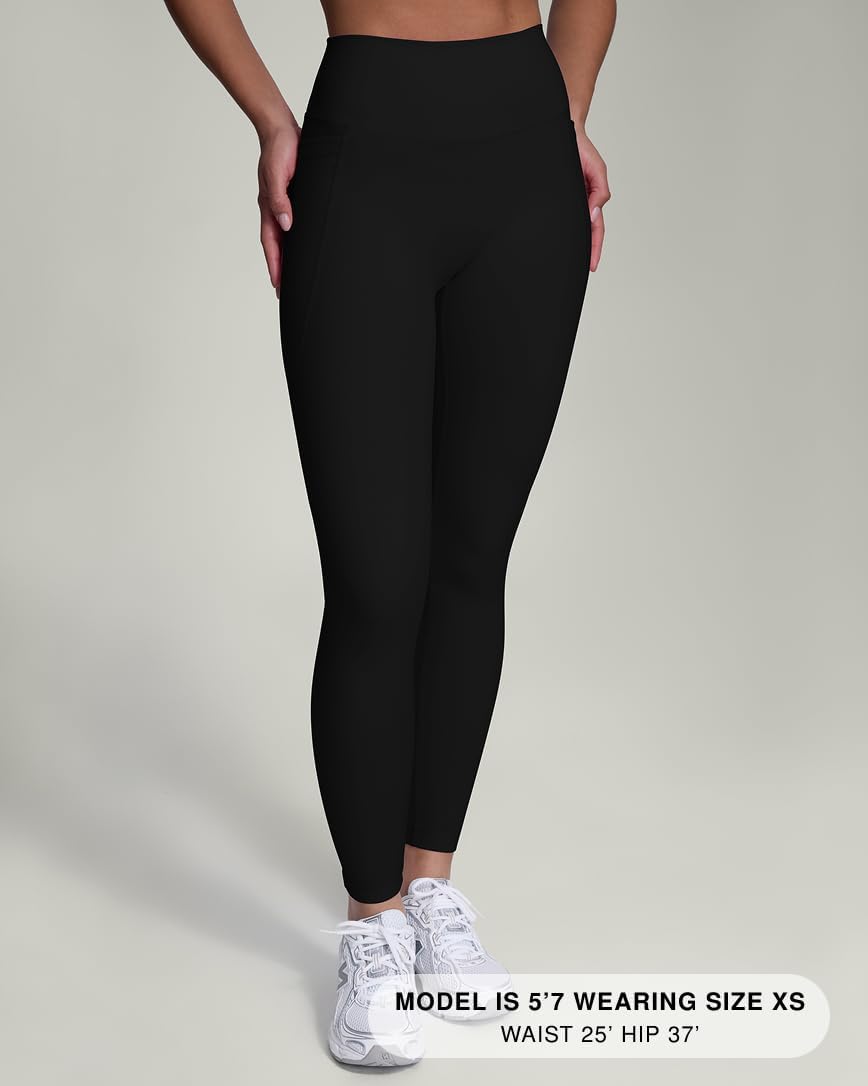 PAVOI ACTIVE Buttery Soft Workout Leggings with Pockets for Women - High Waisted No Front Seam Gym Yoga Pants - FlexFlow