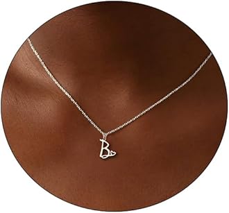 CAROVOInitial Necklaces for Women, Dainty 14K Gold/Silver Letter Pendant Necklace Trendy Simple Cute Necklaces Monogram Name Choker Necklace Jewelry Gift