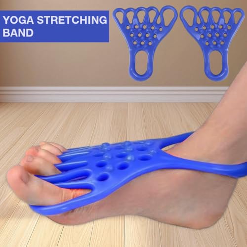 Image of Proberos 5-Toe Resistance Stretching Bands - 2pcs, Toe Trainer for Smaller Feet, Anti-Slip Heel Grip, Pain Relief for Bunion & Plantar Fasciitis, Improves Toe Dexterity & Flexibility