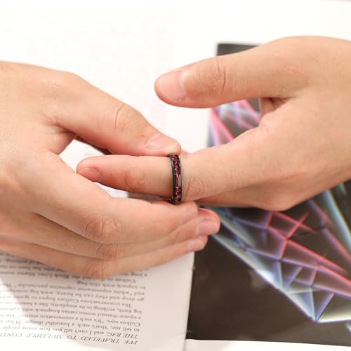 4mm Tungsten Wedding Bands for Women Gold Plated Opal Birthstone Promise Ring for Her Domed Polished3