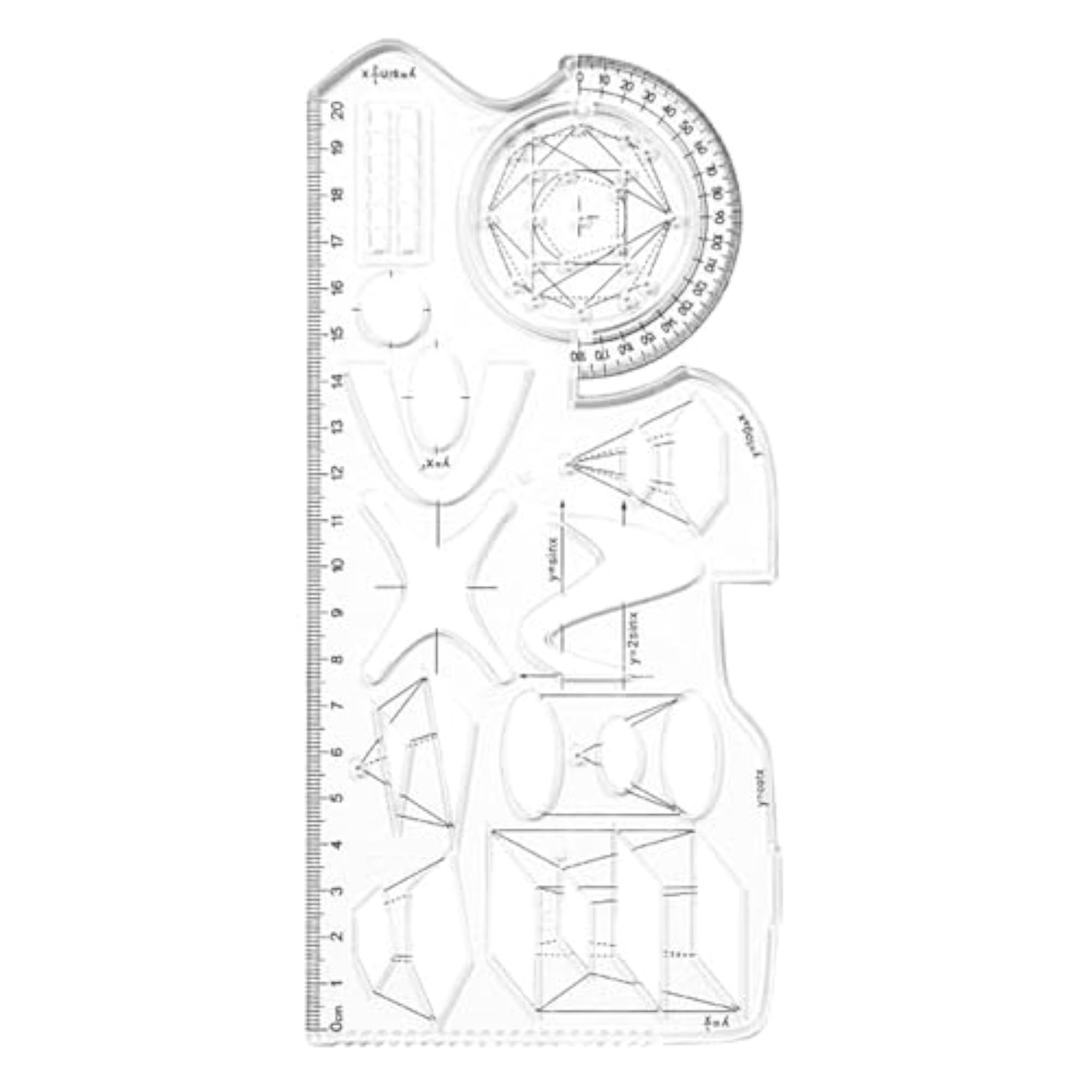 Multifunctional Geometric Ruler Drawing Template for Sewing