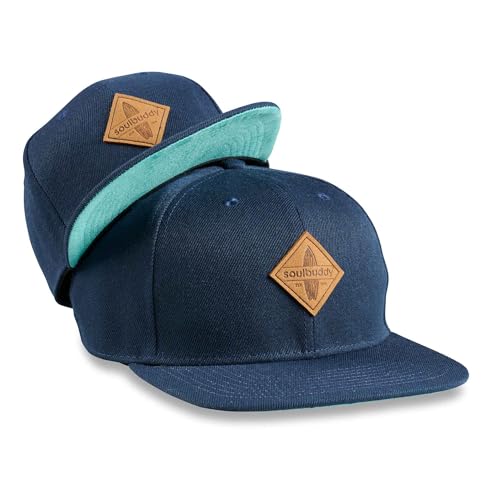 Soulbuddy Eltern Kind Partnerlook Caps Familien Outfit für Erwachsene und Kinder Vater Sohn & Mama Tochter Partnerlook Papa Geschenk Blau-Türkis One Size Erwachsene + Kids L