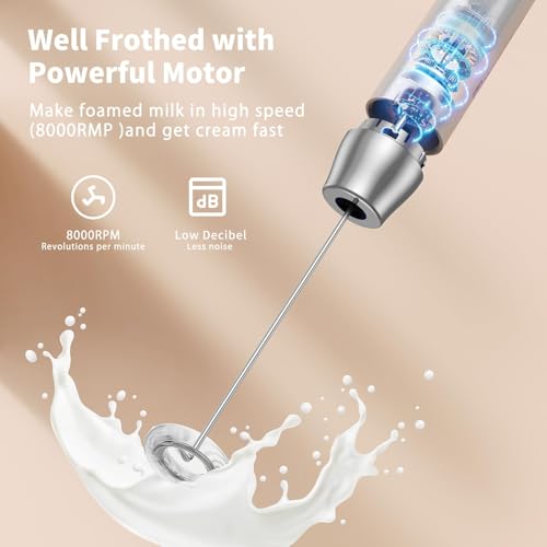 Maestri Home LunaFro Rechargeable Milk Frother,Stand & 2 Removable Whisks - Image 5