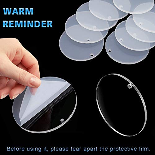105 Pcs Acrylic DIY Keychain Blanks, WEST BAY Clear Transparent Circle Discs Keychain Blanks 3-Layers Colorful Tassel Pendant Bead Chain Lobster Clasp for DIY Projects Creative Crafts Kids Adults - Thumbnail 3