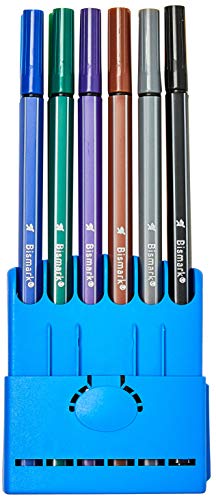 Estojo Caneta Hidrográfica, Bismark, PK0122EAZ, Ponta 0.4 Mm, 12 Cores, Azul