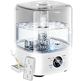 加湿器 ハイブリッド式 5L大容量【多重除菌·自動恒湿·360°回転吹出口】加熱式 上から注水 ミスト3段階 6段階加湿（冷+暖）スチーム式&超音波式 アロマ対応 25時間連続 30畳 卓上 静音 タイマー 空焚き防止 省エネ humidifier お手入れ簡単 寝室/オフィス/リビング 乾燥/花粉症対策 PSE認証済み