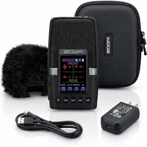 Image of Zoom H2essential Multi-Mic 32-Bit Float Handy Recorder Bundle with APH-2e Accessory Pack with Hairy Windscreen, Padded Shell Case, AC Adapter, & USB C-Cable (H2e + APH-2e Accessory Pack)