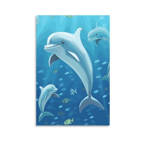 Impression sur toile dauphin moderne pour décoration murale de chambre