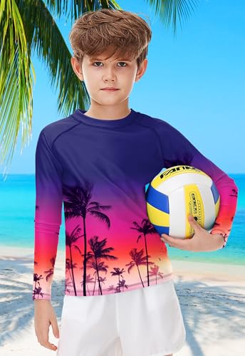 Image of Remimi Unisex Kids Rash Guard Long Sleeve SPF 50+ Tie Dye Sun Shirt 3-12 Years