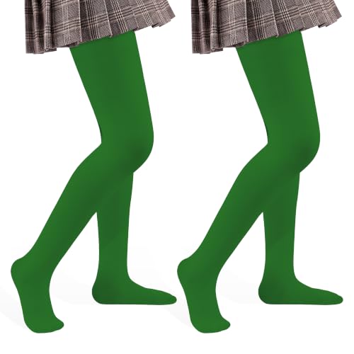 Image of 2 Pack Girls Tights Dance Tights Ballet Girls School uniform Footed Leggings Stockings for Kids 1-13 Years