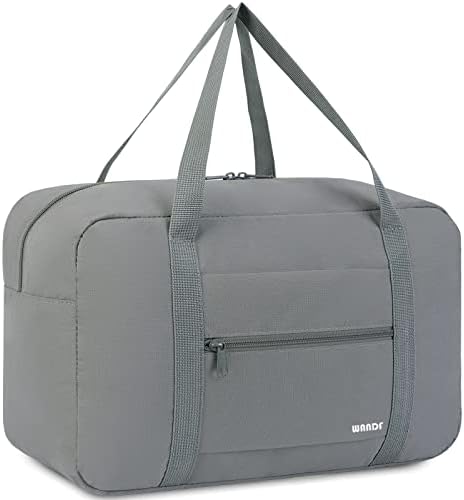 Small Cabin Bag 40x20x25 for Ryanair Airlines Foldable Underseat Travel Bag Water-Resistant Hand Luggage Bag Holdall Bag Weekend Overnight Bag for Women Men by WANDF (Grey 20L)