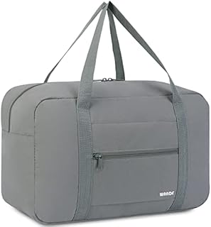 Small Cabin Bag 40x20x25 for Ryanair Airlines Foldable Underseat Travel Bag Water-Resistant Hand Luggage Bag Holdall Bag Weekend Overnight Bag for Women Men by WANDF (Grey 20L)