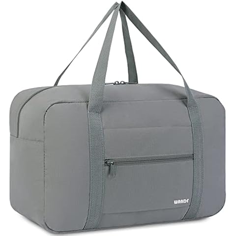 Small Cabin Bag 40x20x25 for Ryanair Airlines Foldable Underseat Travel Bag Water-Resistant Hand Luggage Bag Holdall Bag Weekend Overnight Bag for Women Men by WANDF (Grey 20L) Cover