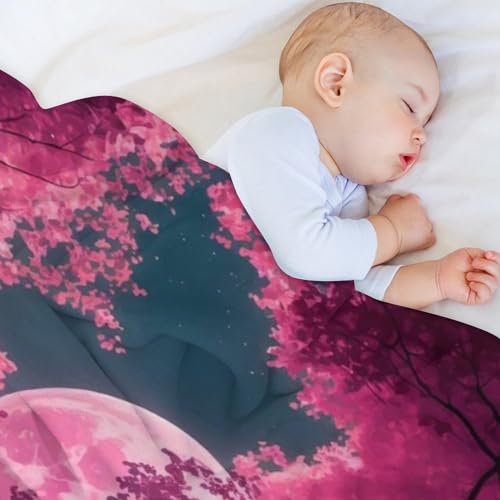 Polaire de flannel moelleuse lune sakura de qualité supérieure