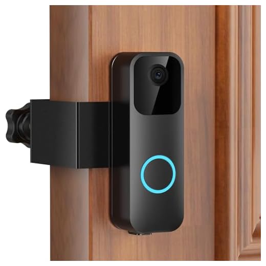 Anti-Theft Blink Video Doorbell Door Mount, No Drilling High Quality Stainless & Aluminum Video Camera Doorbell Mount for Apartment Renters Home Office Room (Black)