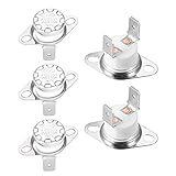sourcing map 5pcs Bimetall Temperaturreglerschalter Thermostat 130°C 10A Normal schließen NC