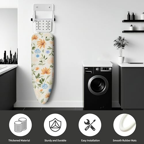 COKUMA Ironing Board Holder, Sturdy and Space-Saving Ironing Board Hanger Wall Mount Suit for Most Iron Board and Step Ladder in Laundry Room, Garage and Storage Room - Thumbnail 3