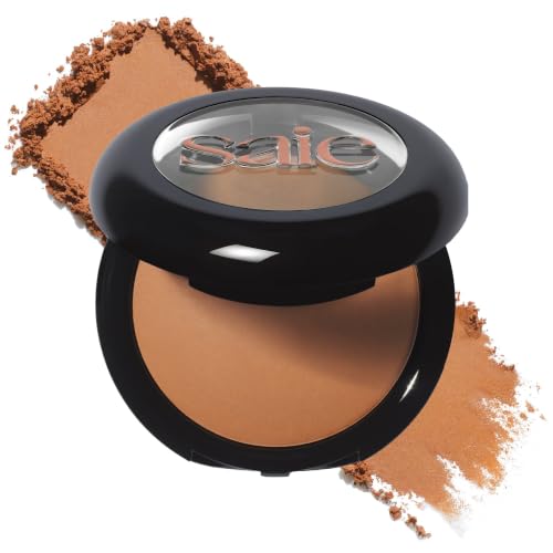 Saie SuperSuede Radiant Baked Bronzer Powder - Hydrating Long-Lasting + Blurring Powder Bronzer for a Warm Natural Glow - With Squalane + Jojoba - Talc-Free + Vegan Face Makeup - Napoli (0.28 oz)