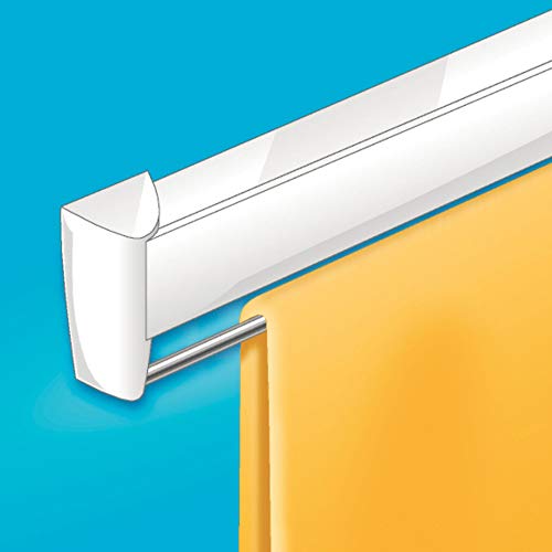 Leifheit 83100 Telefix 100 Wall Mount Retractable Clothes Drying Rack | 8 Drying Rods | White (Renewed)