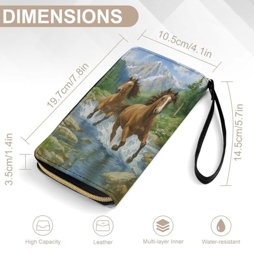 Horses Women's Wallet Wristlet Zipper Purse with Hand Strap Travel Credit Card Holder for Daily Use Gifts2