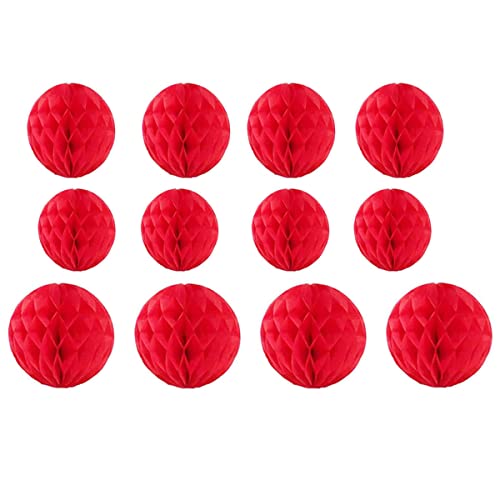 12 bolas de panal de abeja para decoración de fiesta de 4, 8, 10 pulgadas, pompones, bolas de flores colgantes para baby shower, cumpleaños, boda, guardería, decoración de pared (4, 8, 10 pulgadas