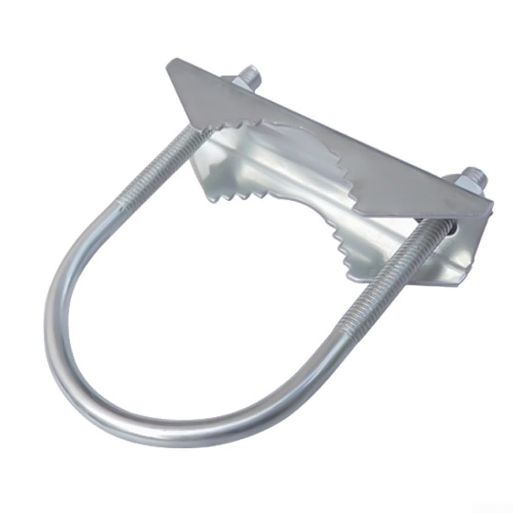 Pince de mât d'antenne résistante à la rouille - Kit de fixation pour tuyaux de 2,5 à 4,6 cm - Support de montage en U pour radio radio TV - Antenne cellulaire et radio jambon (F)