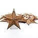 Package of 20 Rusted Tin Dimensional Miniature Barn Stars with Hole and Hollow Backs