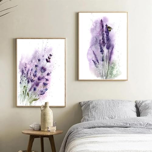 Affiche de lavande violette tableau salon art mural moderne 40x60